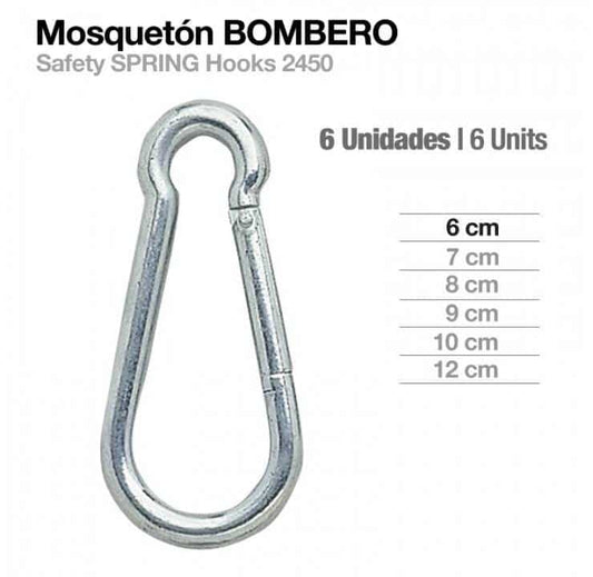 MOSQUETÓN BOMBERO 2450 6uds - Tienda Hípica Online | D’Hispania ®