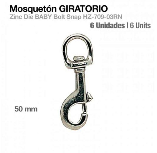MOSQUETÓN GIRATORIO HZ709-03RN 6uds - Tienda Hípica Online | D’Hispania ®