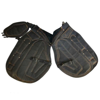 Mandil de herrador económico para zona herrador, tejido resistente y ajustable, ideal para trabajos de herrado en caballos.