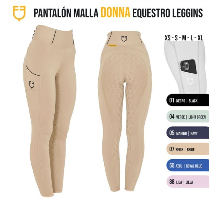 PANTALÓN MALLA DONNA EQUESTRO LEGGINS ETW00047 - Tienda Hípica Online | D’Hispania ®