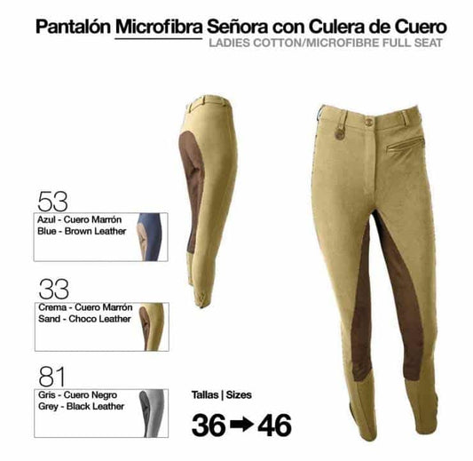 PANTALÓN MICROFIBRA/CUERO SEÑORA - Tienda Hípica Online | D’Hispania ®