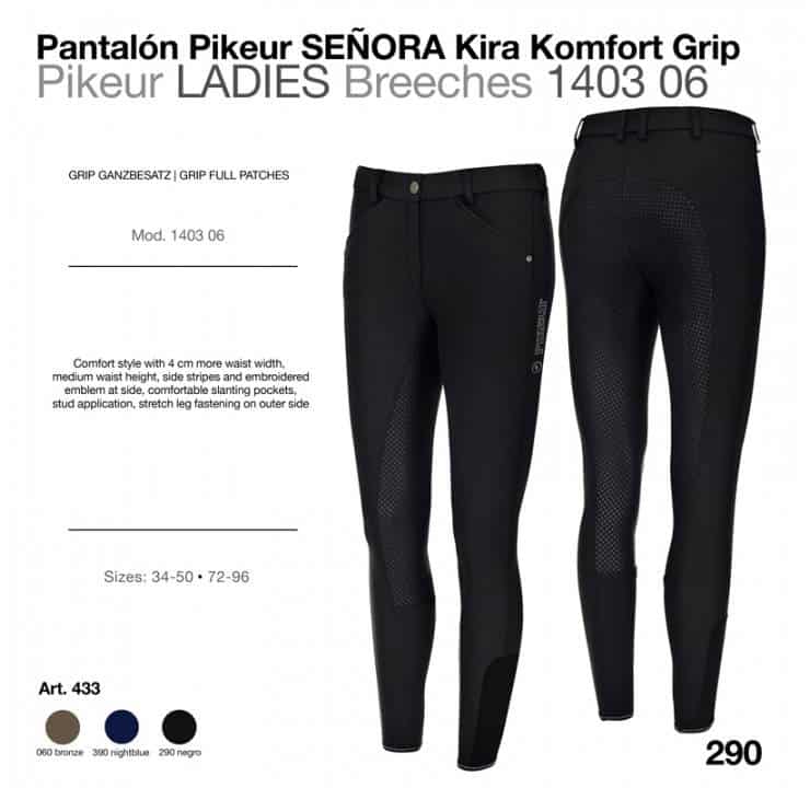 PANTALÓN PIKEUR SEÑORA KIRA KOMFORT GRIP 1403-06 433 - Tienda Hípica Online | D’Hispania ®
