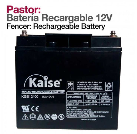 PASTOR: BATERÍA RECARGABLE 12V 47A/h - Tienda Hípica Online | D’Hispania ®
