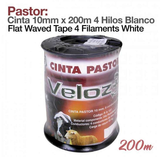 PASTOR: CINTA 10mm x 200m 4 HILOS BLANCO - Tienda Hípica Online | D’Hispania ®