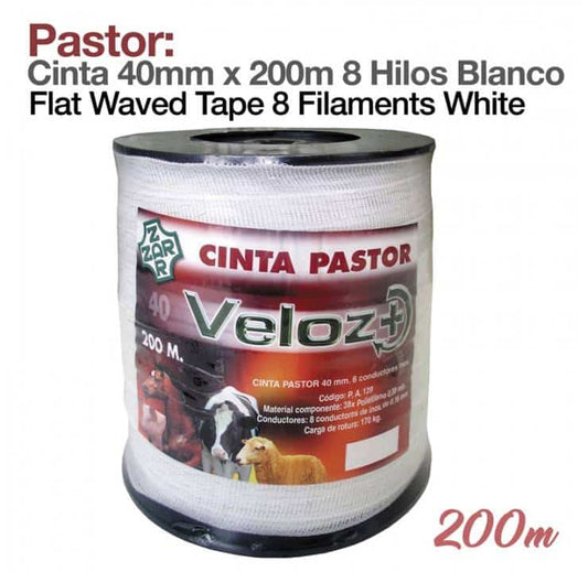 PASTOR: CINTA 40mm x 200m 8 HILOS BLANCO - Tienda Hípica Online | D’Hispania ®