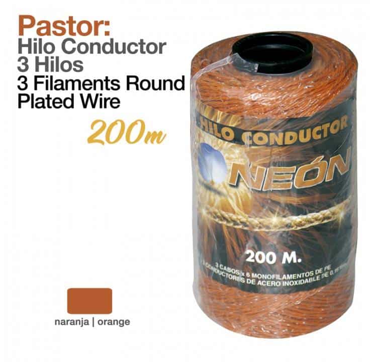 PASTOR: HILO CONDUCTOR 200m 3 HILOS NARANJA - Tienda Hípica Online | D’Hispania ®