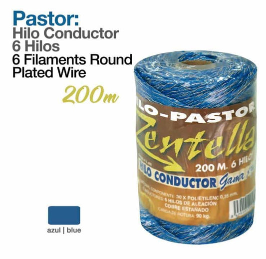PASTOR: HILO CONDUCTOR 200m 6 HILOS AZUL - Tienda Hípica Online | D’Hispania ®