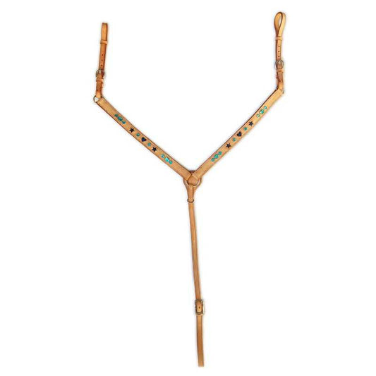 PECHOPETRAL WESTERN CON DECORACIÓN AGUAMARINA - Tienda Hípica Online | D’Hispania ®