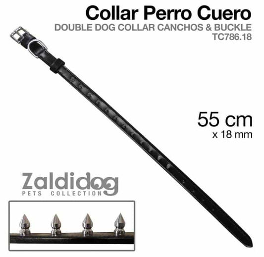 PERRO COLLAR CUERO TC786.18 55cm x 18mm NEGRO - Tienda Hípica Online | D’Hispania ®