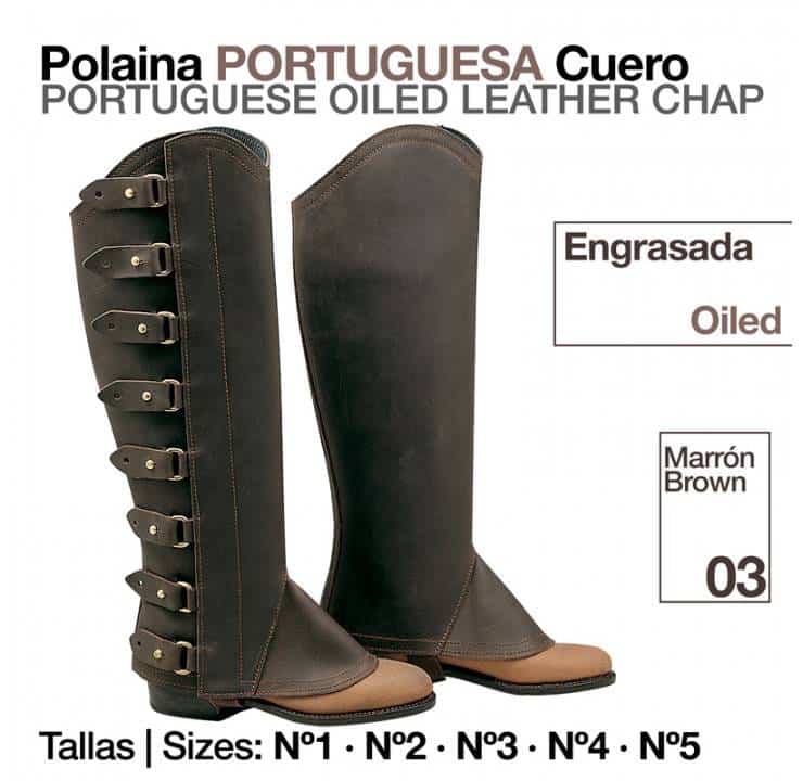 POLAINA PORTUGUESA CUERO ENGRASADA - Tienda Hípica Online | D’Hispania ®