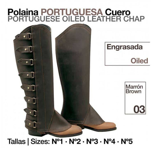 POLAINA PORTUGUESA CUERO ENGRASADA - Tienda Hípica Online | D’Hispania ®