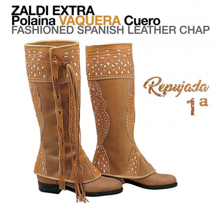 POLAINA VAQUERA CUERO REPUJADA 1ª ZALDI EXTRA - Tienda Hípica Online | D’Hispania ®