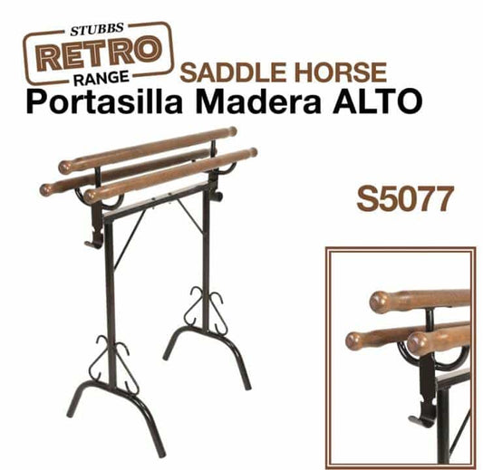 PORTASILLA MADERA ALTO STUBBS RETRO SADDLE HORSE S5077 - Tienda Hípica Online | D’Hispania ®
