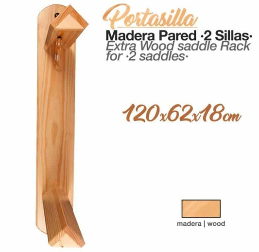 PORTASILLA MADERA PARED ZALDI 2 SILLAS 120x62x18cm - Tienda Hípica Online | D’Hispania ®