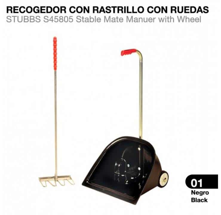 RECOGEDOR CON RASTRILLO CON RUEDAS STUBBS S45805 - Tienda Hípica Online | D’Hispania ®