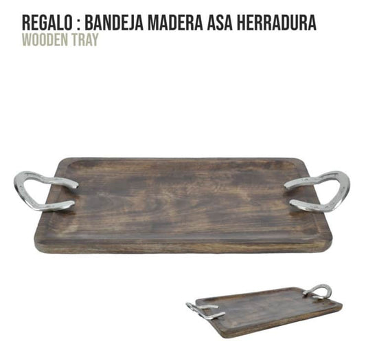 REGALO BANDEJA MADERA ASA HERRADURA 62x31x7 - Tienda Hípica Online | D’Hispania ®