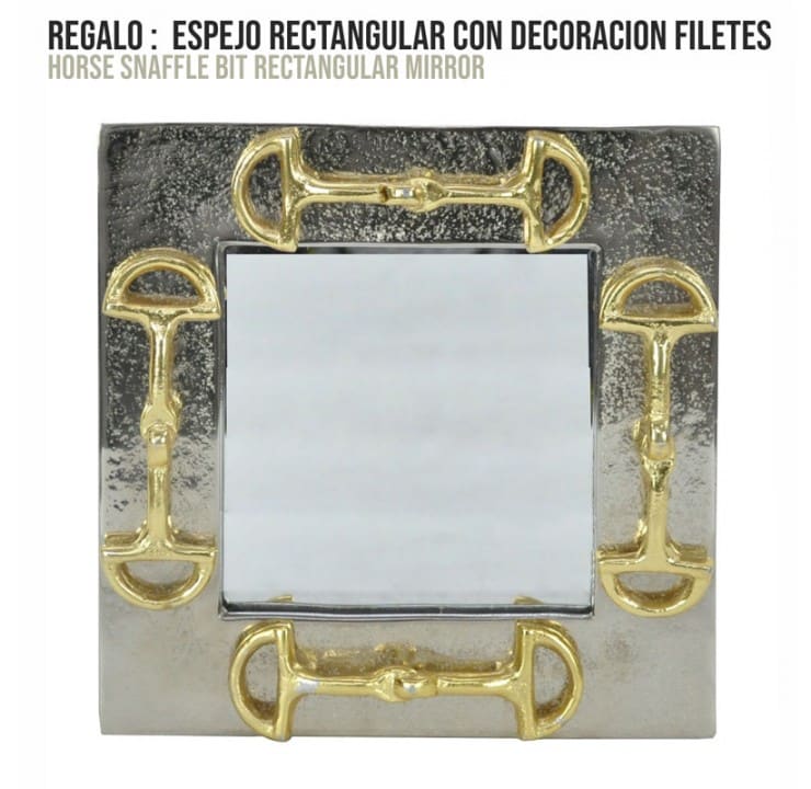 REGALO ESPEJO RECTANGULAR CON DECORACION FILETES 30.5x4 - Tienda Hípica Online | D’Hispania ®