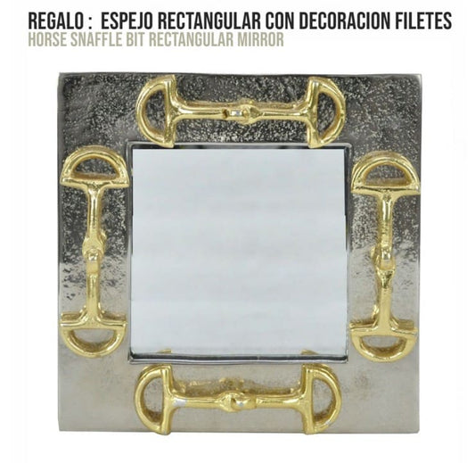 REGALO ESPEJO RECTANGULAR CON DECORACION FILETES 30.5x4 - Tienda Hípica Online | D’Hispania ®