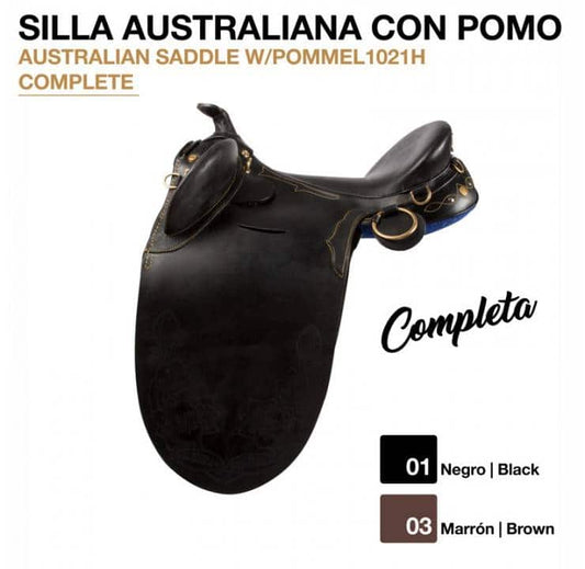 SILLA AUSTRALIANA CON POMO (COMPLETA) - Tienda Hípica Online | D’Hispania ®
