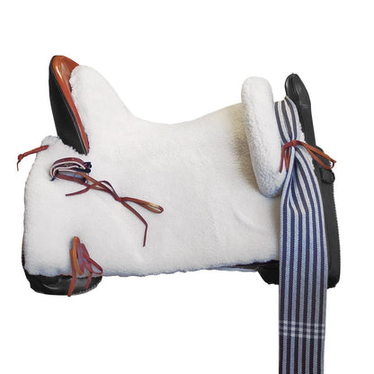 Silla de montar vaquera Castecus Rocío Mixta Eco para caballos, en color natural, con detalles de cuero y acolchado.