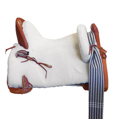 Silla de montar a caballo Castecus vaquera modelo Rocío mixta ecológica, en color natural y cuero resistente.