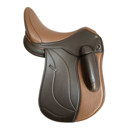 SILLA DE DOMA OMEGA MONOFALDÓN MUSLERA CON PUENTES INTERCAMBIABLES BICOLOR - Tienda Hípica Online | D’Hispania ®