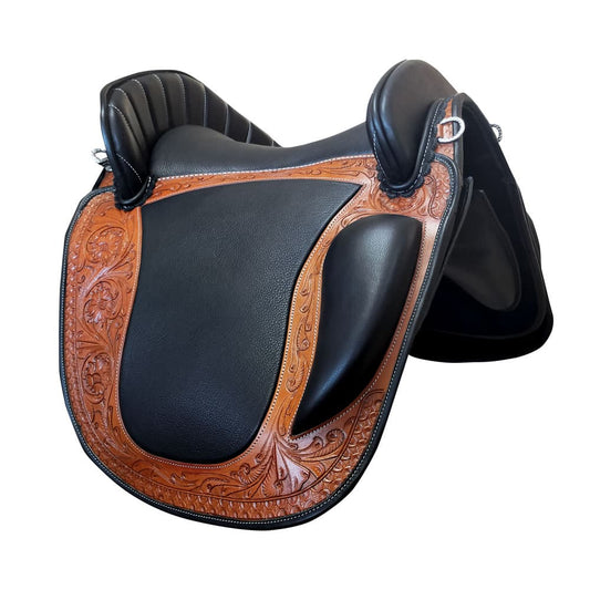SILLA ESPAÑOLA TREELESS - Sin Armadura Repujada Bastes Multiposición Ajustables - Tienda Hípica Online | D’Hispania ®