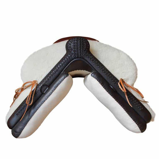 SILLA MARJOMAN VAQUERA MIXTA SINTÉTICO MOTEADA - Borrén Delantero Armadura Plástico Reforzado - Tienda Hípica Online | D’Hispania ®