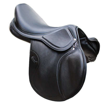 SILLA SALTO OMEGA CUERO DOBLE CON PUENTES INTERCAMBIABLES - Tienda Hípica Online | D’Hispania ®