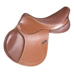 SILLA SALTO OMEGA CUERO DOBLE CON PUENTES INTERCAMBIABLES - Tienda Hípica Online | D’Hispania ®
