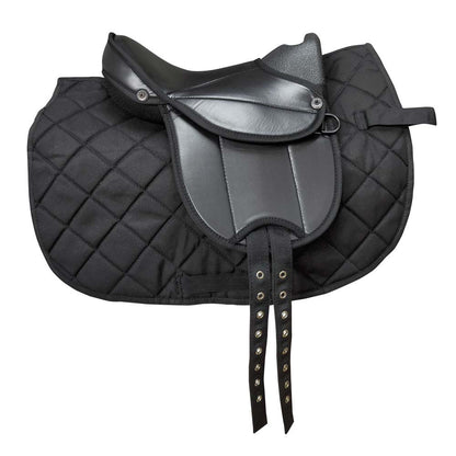Silla sintética Pony Shetland completa de 12 pulgadas de la marca D'Hispania, ideal para iniciación en equitación.