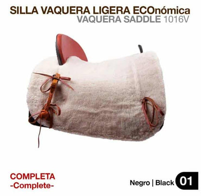 SILLA VAQUERA LIGERA ECO COMPLETA - Peso 5.1kg Zalea Sintética Cincha Estribo Baticola - Tienda Hípica Online | D’Hispania ®