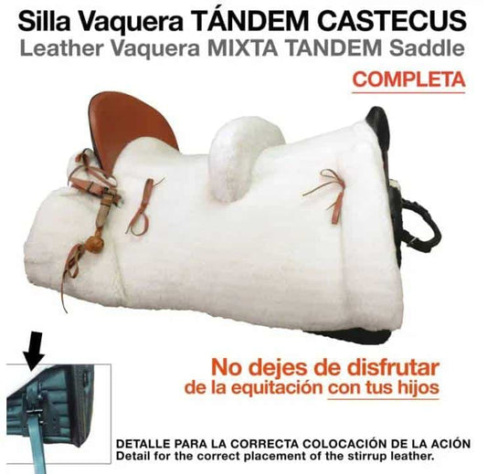 SILLA VAQUERA TÁNDEM CASTECUS COMPLETA NEGRO - Tienda Hípica Online | D’Hispania ®