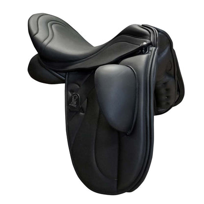Silla ZALDI Doma Drim Atlanta de doma clásica, artesanal, con asiento y respaldo de cuero, para equitación y doma española.