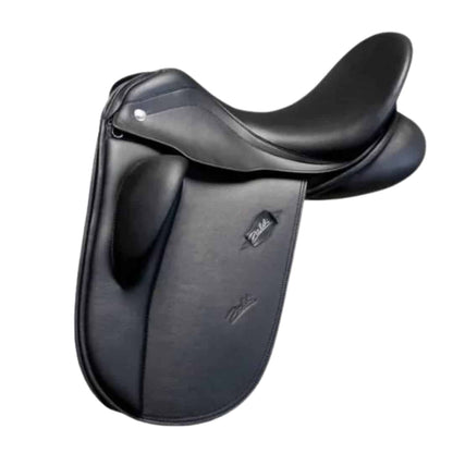 Silla de doma clásica ZALDI Doma Drim de estilo inglés, artesanal española, para equitación y doma ecuestre.