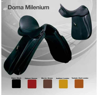 Silla de doma clásica ZALDI Doma Milenium, silla inglesa de doma premium española, con acabado elegante y diseño ergonómico.