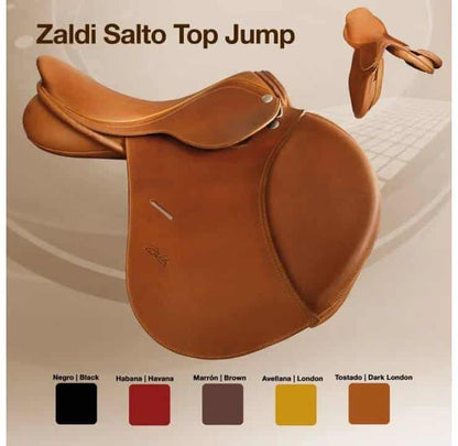 Silla de salto ZALDI Topjump para competición ecuestre, diseñada para alto rendimiento en disciplinas de salto.