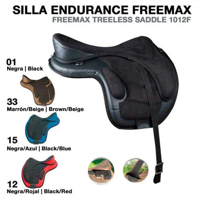Silla de montar a caballo Endurance Freemax 17.5" sin armadura, adaptable y universal, para equitación, marca Tienda Hípica D'Hispania