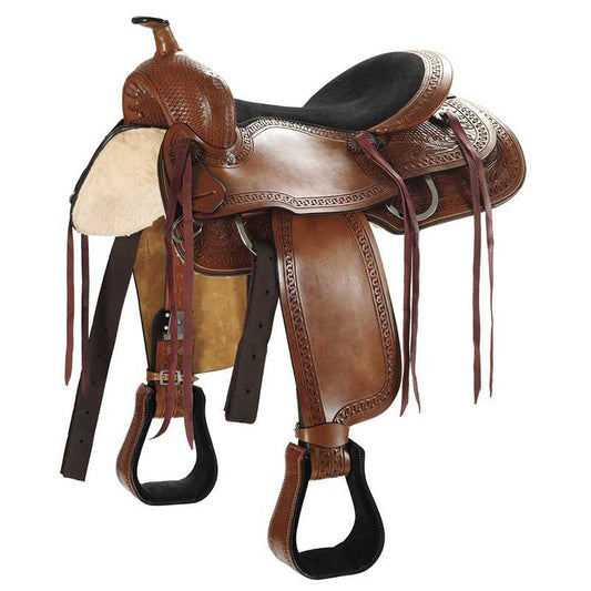 Silla Natowa N. 2216 - Cuero Liso Grabados Decorativos Cordones - Tienda Hípica Online | D’Hispania ®
