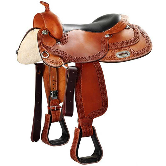 Silla Natowa N. 2219 - Reining Asiento Acolchado Cuero Liso Grabados - Tienda Hípica Online | D’Hispania ®