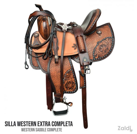 Silla Western Extra Completa AZWS 791 - Tradicional Repujada 16" Kit - Tienda Hípica Online | D’Hispania ®