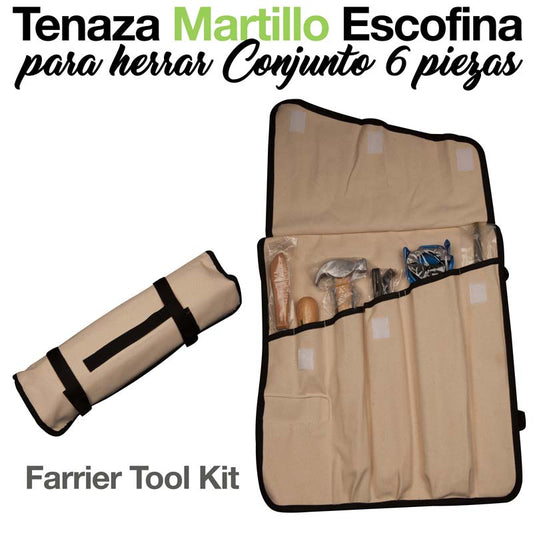 TENAZA MARTILLO ESCOFINA HERRAR CONJUNTO 6 PIEZAS - Tienda Hípica Online | D’Hispania ®