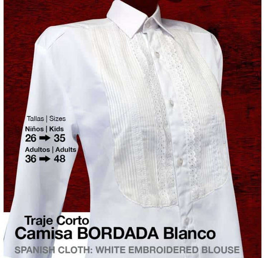 TRAJE CORTO CAMISA BORDADA BLANCO - Tienda Hípica Online | D’Hispania ®