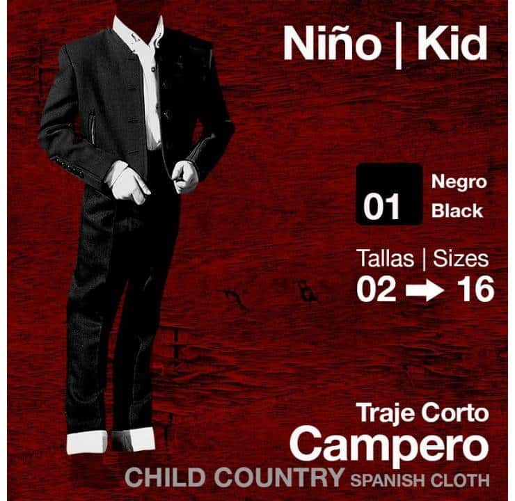 TRAJE CORTO CAMPERO NIÑO NEGRO - Tienda Hípica Online | D’Hispania ®