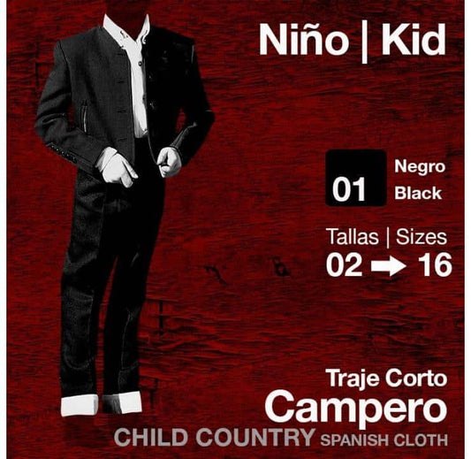 TRAJE CORTO CAMPERO NIÑO NEGRO - Tienda Hípica Online | D’Hispania ®