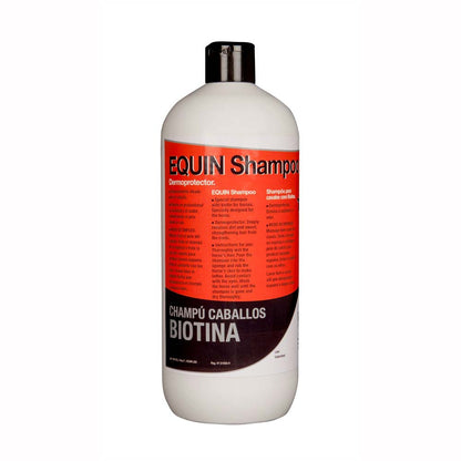 Champú Zaldi con biotina para caballos, producto para limpieza e higiene equina, ideal para fortalecer el pelaje.