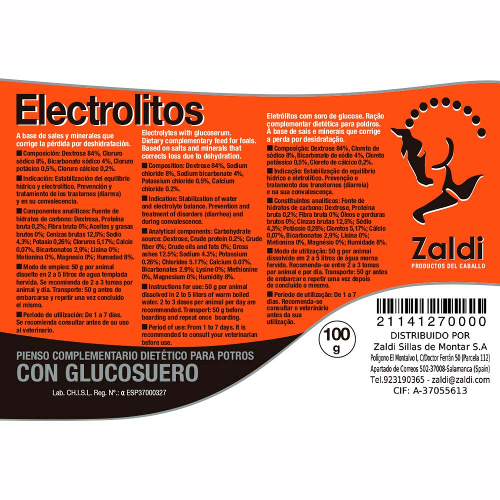 ZALDI PIENSO COMPLEMENTARIO ELECTROLITOS 1kg - Tienda Hípica Online | D’Hispania ®