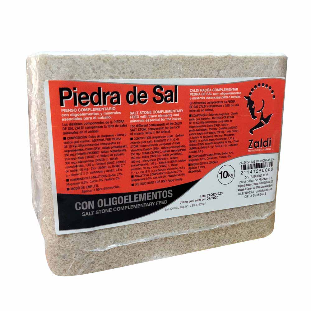 ZALDI PIENSO COMPLEMENTARIO PIEDRA SAL 10kg - Tienda Hípica Online | D’Hispania ®