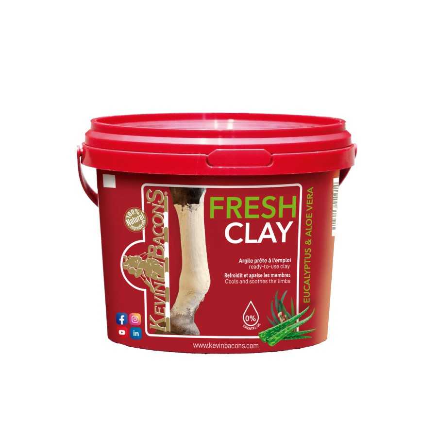 Arcilla Kevin Bacon's Fresh Clay con eucalipto y aloe vera para cuidados del caballo, en envase de 500 g.