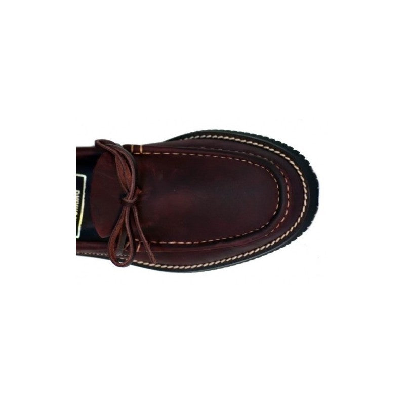 Zapato Comanche de piel rubí con cordones